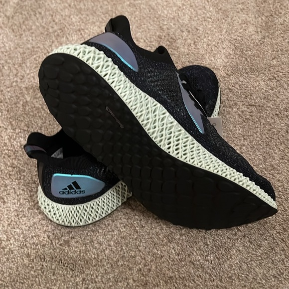 Men’s Adidas Alphaedge 4D Core Black-Glory Blue-Collegiate Purple FV6106 New - Picture 2 of 4